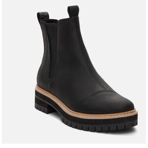 Toms | Size 8 Women's Black Dakota water-resistant Leather Chelsea lug Boots